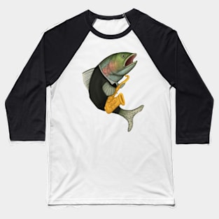 Rainbow Trout Saxophone Baseball T-Shirt